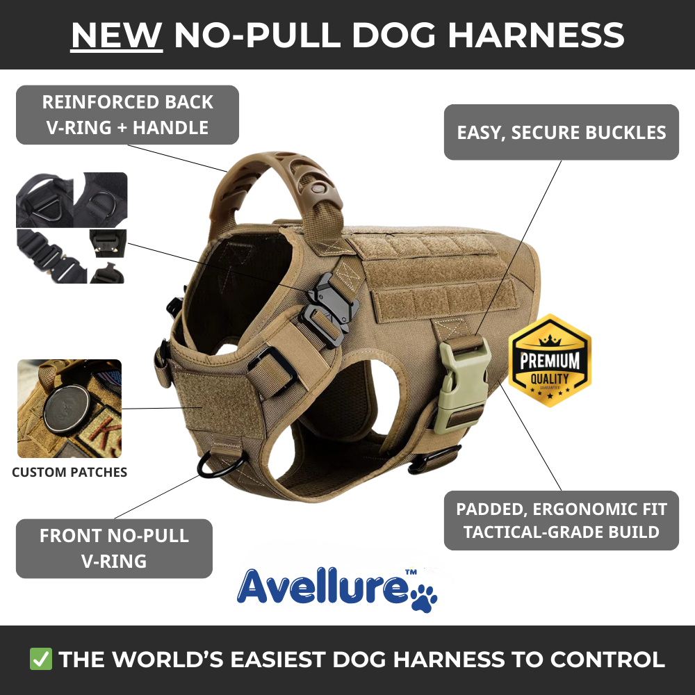 Avellure K9 Pro™ No-Pull Tactical Dog Harness – Full Control for Power Breeds