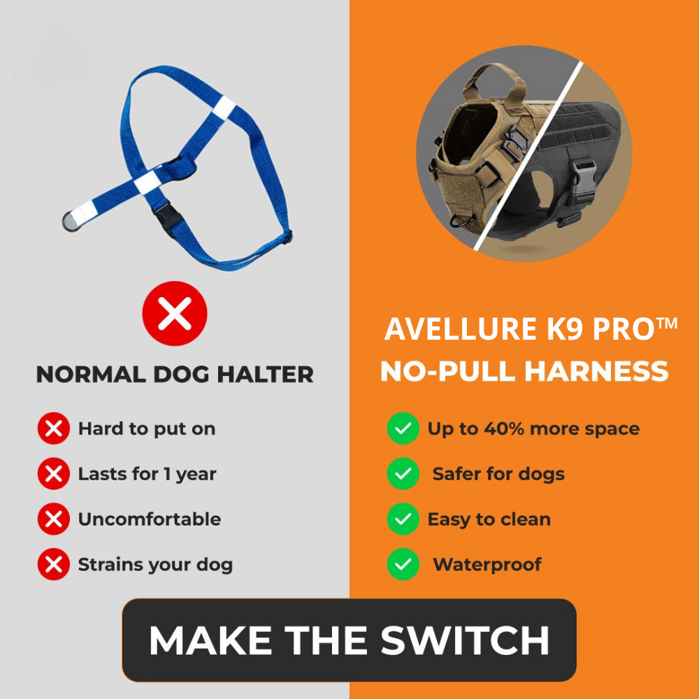 Avellure K9 Pro™ No-Pull Tactical Dog Harness – Full Control for Power Breeds