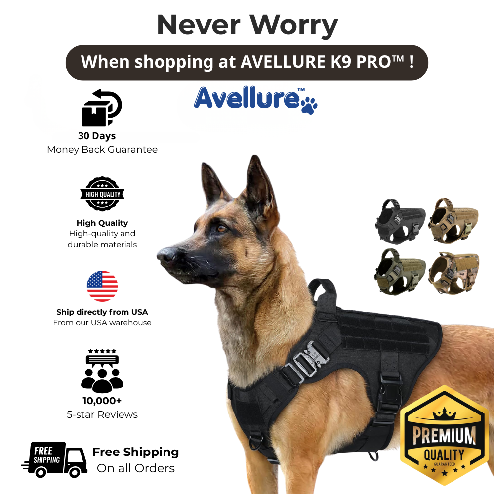 Avellure K9 Pro™ No-Pull Tactical Dog Harness – Full Control for Power Breeds