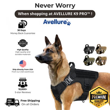 Avellure K9 Pro™ No-Pull Tactical Dog Harness – Full Control for Power Breeds