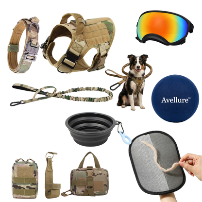 Avellure K9 Pro™ 10-In-1 Tactical K9 Harness System - Full Set Dog Harness Bundle