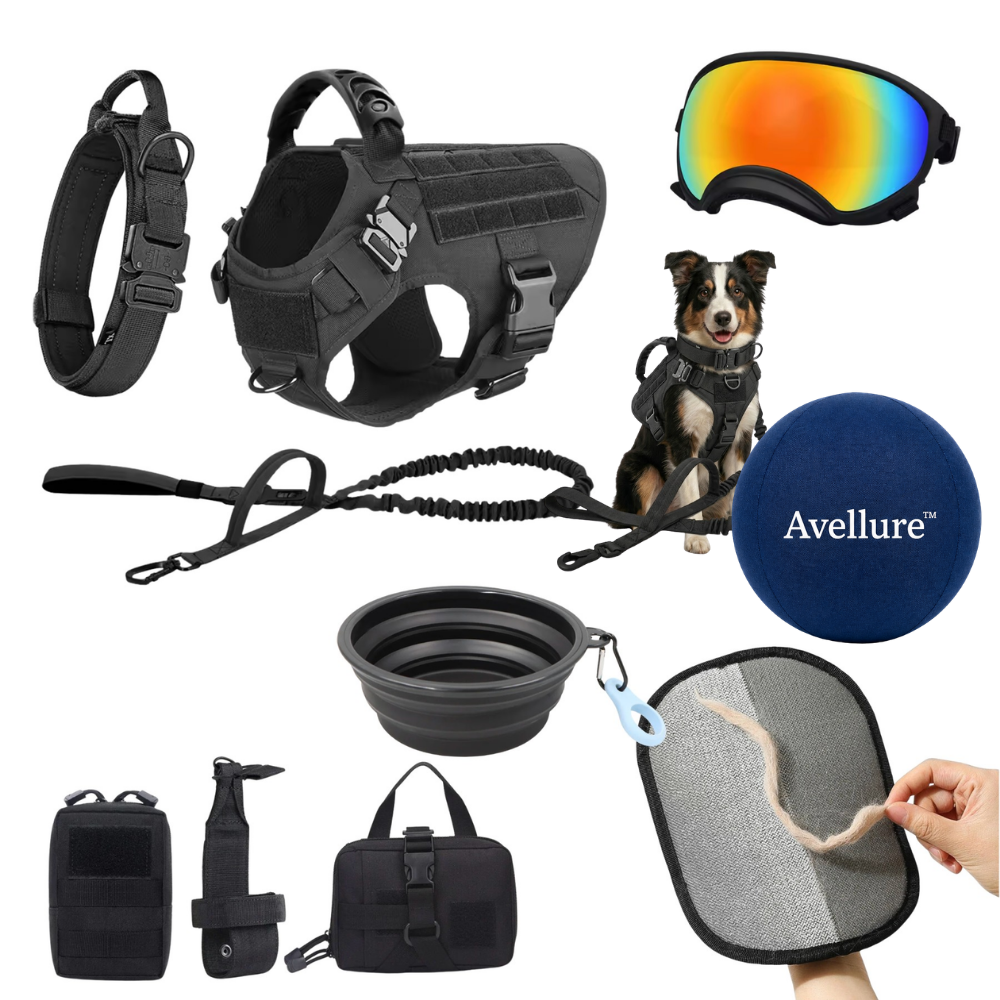 Avellure K9 Pro™ 10-In-1 Tactical K9 Harness System - Full Set Dog Harness Bundle