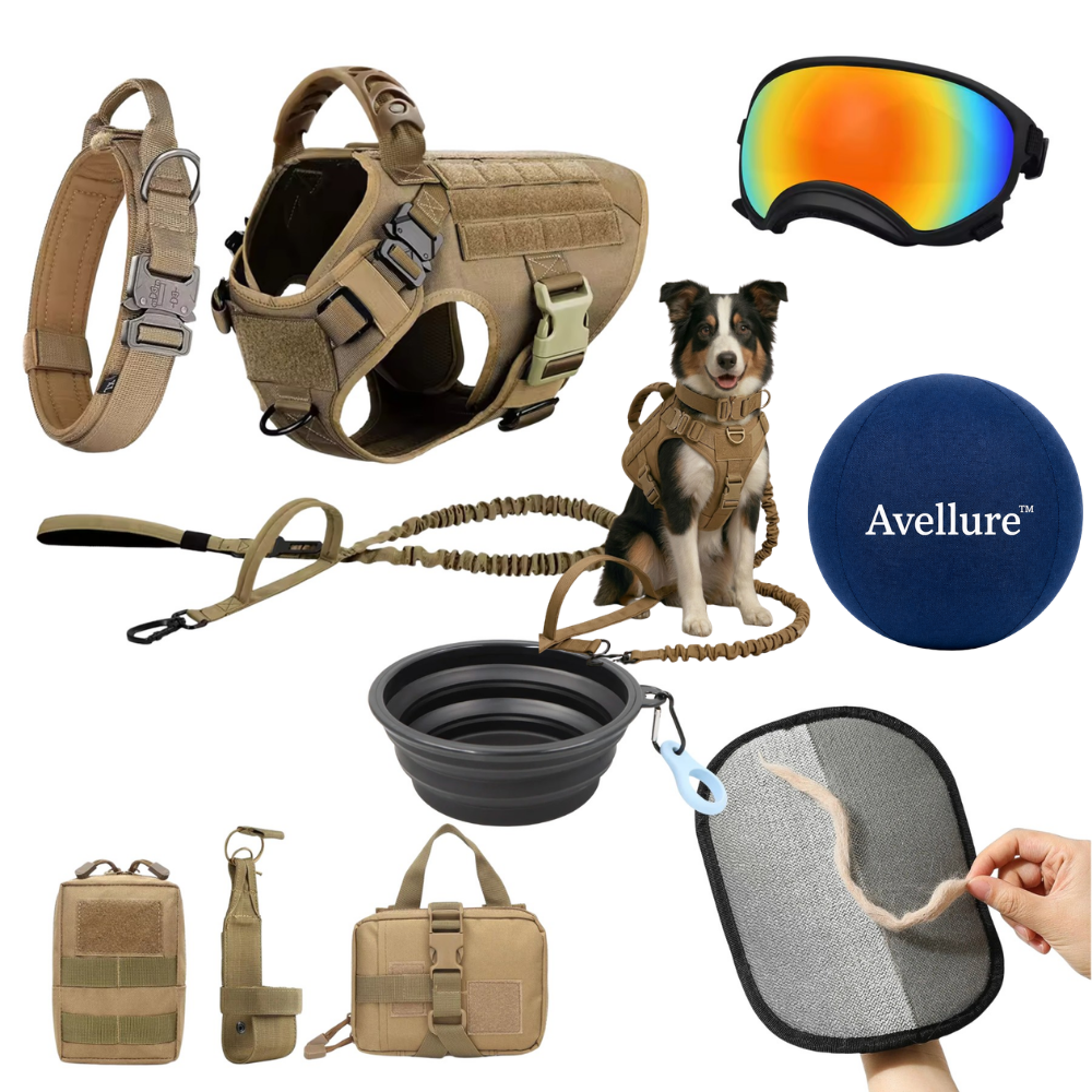 Avellure K9 Pro™ 10-In-1 Tactical K9 Harness System - Full Set Dog Harness Bundle